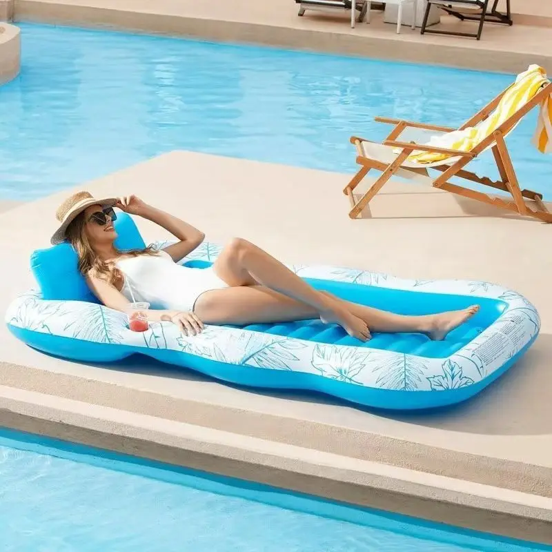 Inflatable and Thickened Large Space Double Air Cushion Floating Bed for Swimming Pool Air Cushion Bed for Camping   Sand Stalls