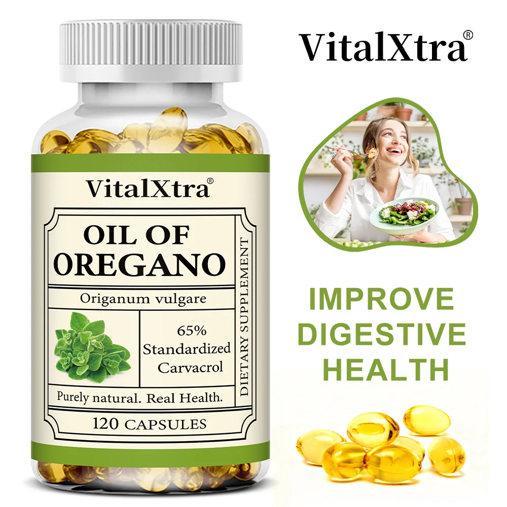 Oil of Oregano Softgels, Antioxidant Immune Support, Promotes Digestion, Maintains Heart Respiratory Health, Detoxifies, Non-GMO