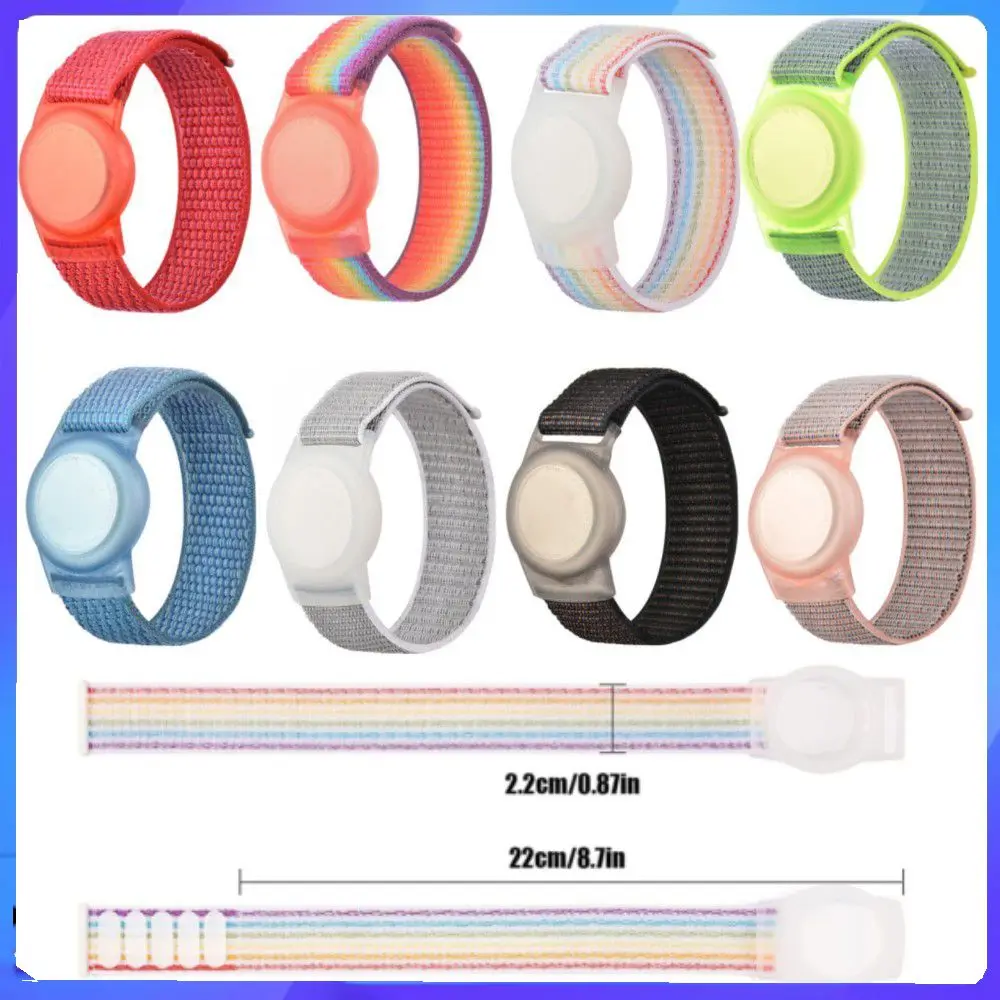 1pc Colorful Wrist Strap For AirTag Adjustable Stretchy Nylon Watch Band Lightweight Anti-Lost Replaceable Wristband For AirTag