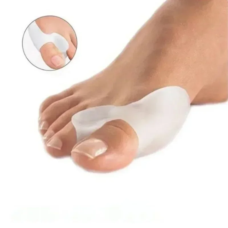 2PCS Gel Thumb Straightener Hallux Valgus Toe Separator Protector Finger Correction Strap Foot Care Assistive Tool for Relief