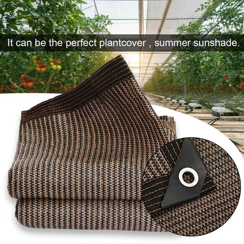 Coffee Sunshade Net Balcony Fence Privacy Screen Mesh Garden Sun Shelter Plants UV Protection Awning Outdoor Car Truck Canopy