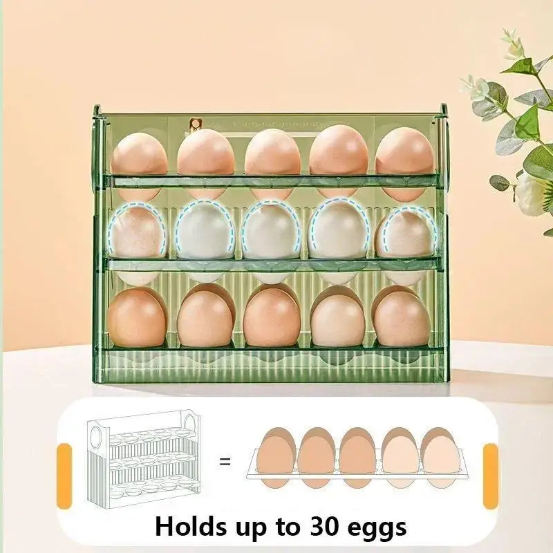 30/12 Grids Eggs Storage Box Rotating Eggs Refrigerator Organizer Food Containers Eggs Case Holder Dispenser Kitchen Storage Box