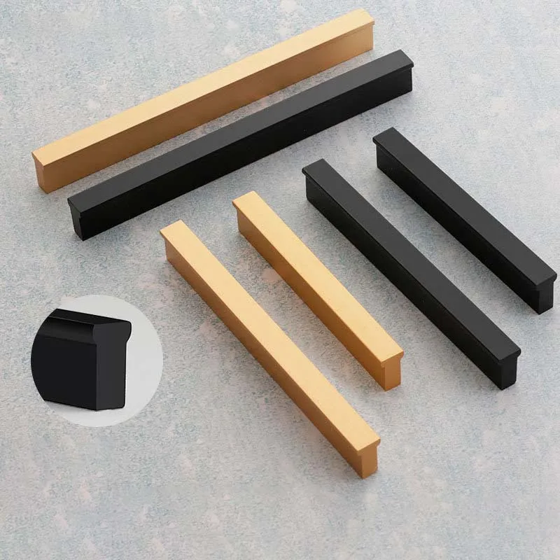 Cabinet Drawer Handle American Modern Minimalist Aluminum Alloy Lengthened Nordic Wardrobe Door Handle Knobs for Dresser Knobs