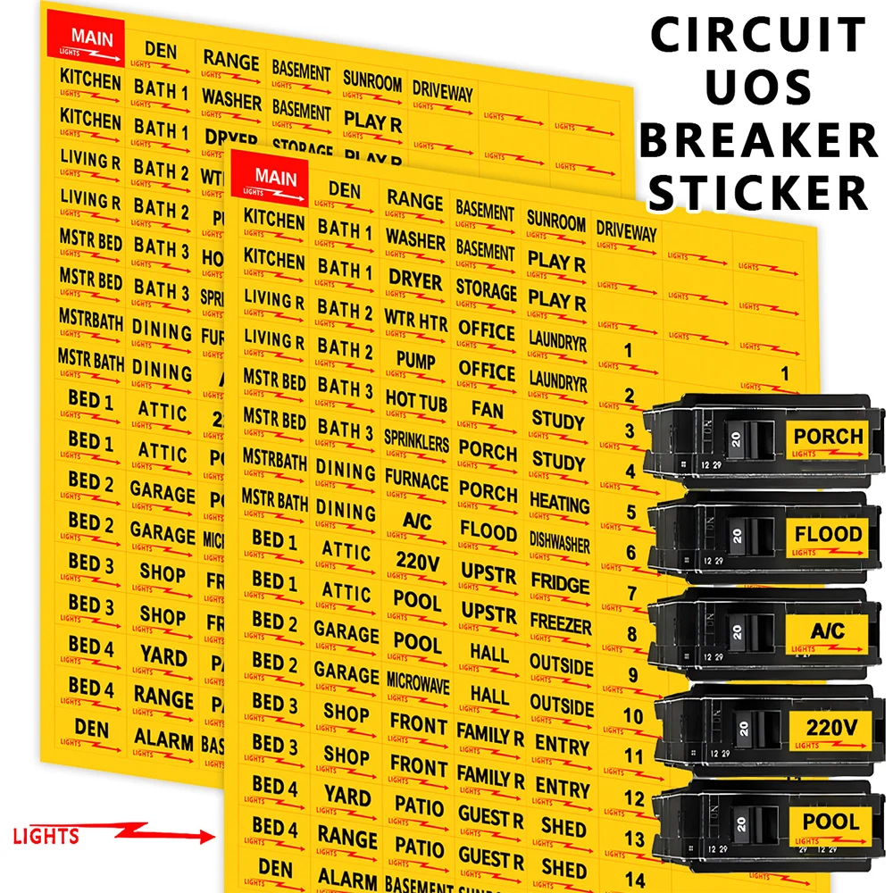 1 Sheet Electrical Box Label Panel Sticker for Home Appliance Circuit Breaker 18.5*16.5cm Conspicuous Identification Decoration