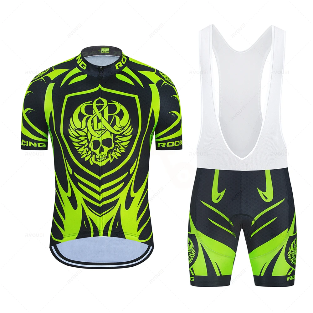 New ROCK RACING Cycling Jersey 19D Set MTB Bicycle Clothing Quick Dry Bike Clothes Ropa Ciclismo Mens Short Maillot Culotte Suit