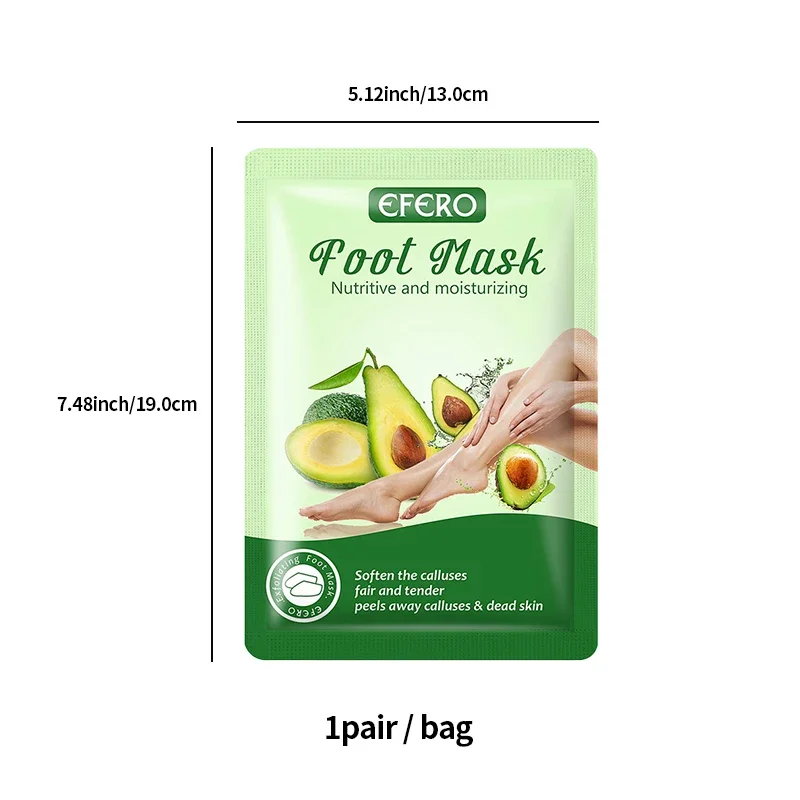 Exfoliating Foot Mask Spa Pedicure Socks Anti Drying Cracking Heel Peeling Dead Skin Remover Moisturizing Feet Avocado Mask