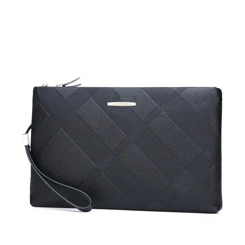 Men's Handbag Luxury Business Solid Color Card Bag Purses Fashion Ultra Thin Men Business Card Holder Phone Bags Genuine Quality