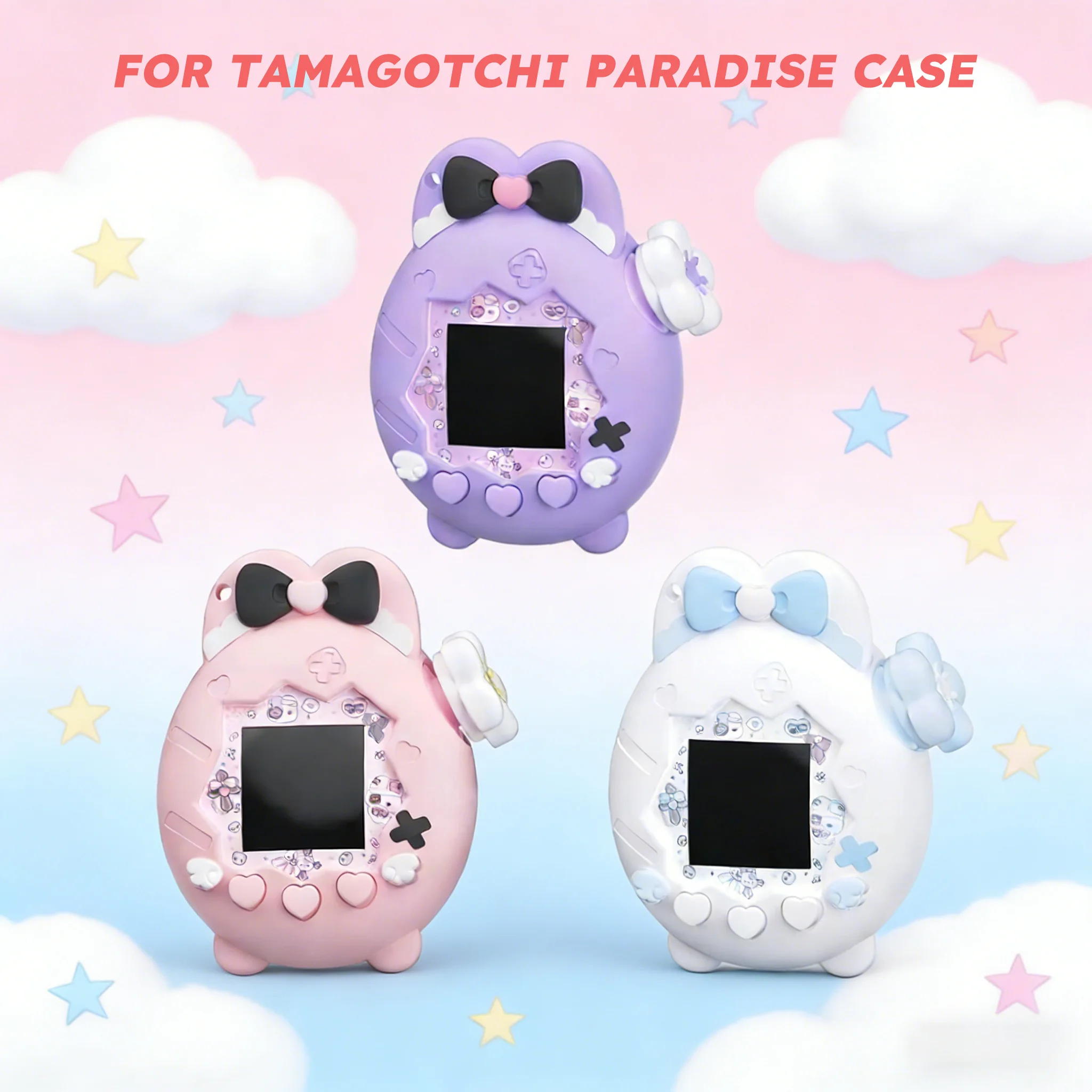 Silikonowe etui ochronne na Tamagotchi Paradise Easter Egg Bunny, zawiera naklejkę na panel i osłonkę na pokrętło, akcesoria do konsoli do gier.