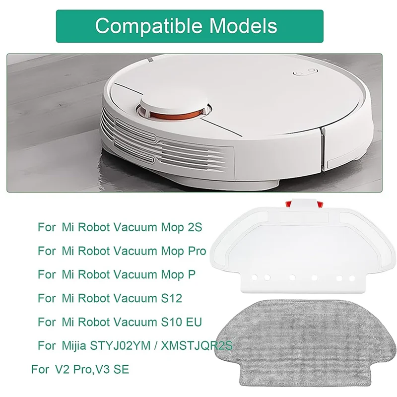 B58B-For Xiaomi Mi Robot Vacuum Mop 2S، Mop Pro، Mop P، S12، S10 EU، STYJ02YM، لـ Viomi V2 Pro، V3 SE، وسادة حامل قماش الممسحة