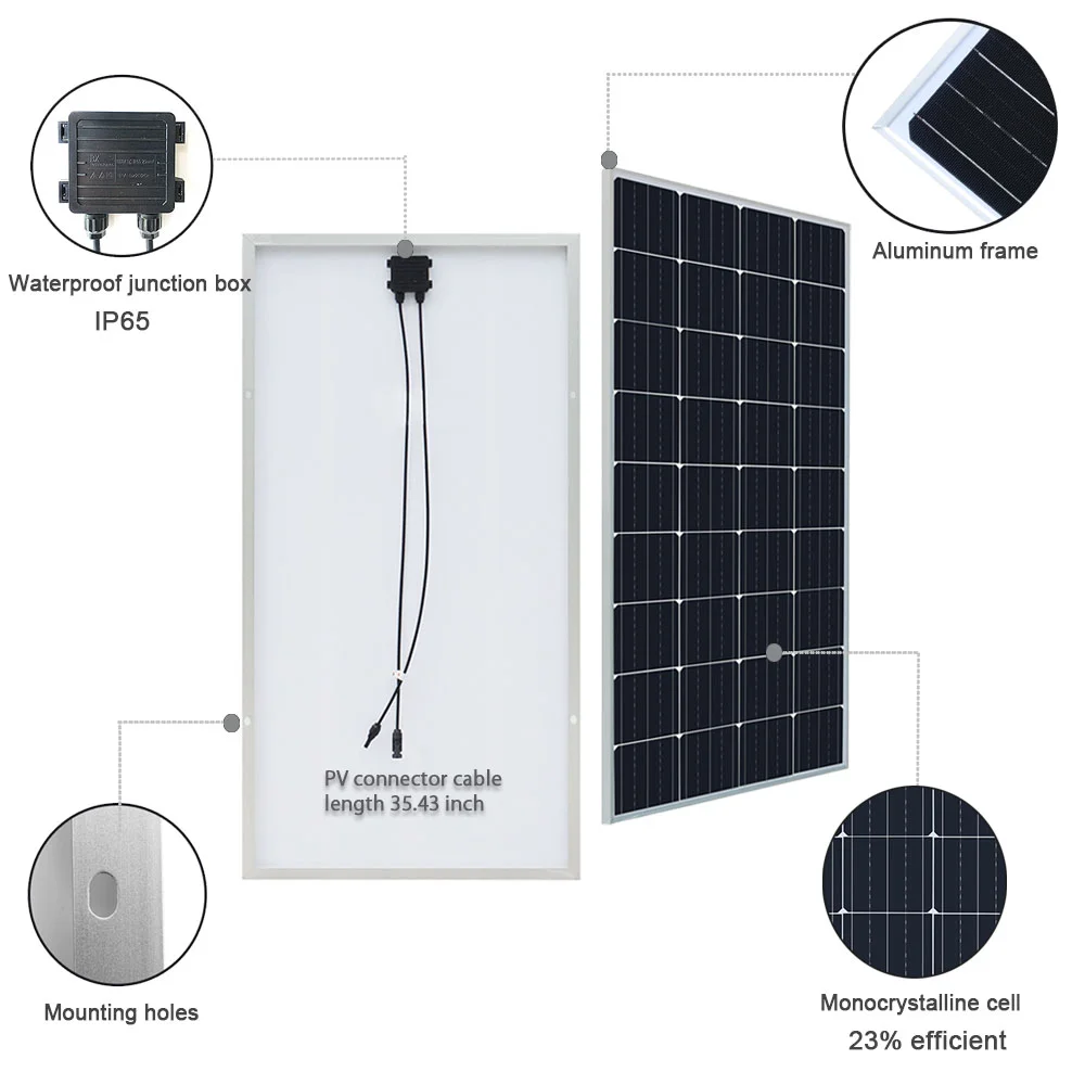 Imagem -02 - Nashone Painel Solar 200w 36v Poderosos Painéis Solares 10.5a dc Usb Saída Solar Carregamento Painel Outdoor Power Supply Power Stattion