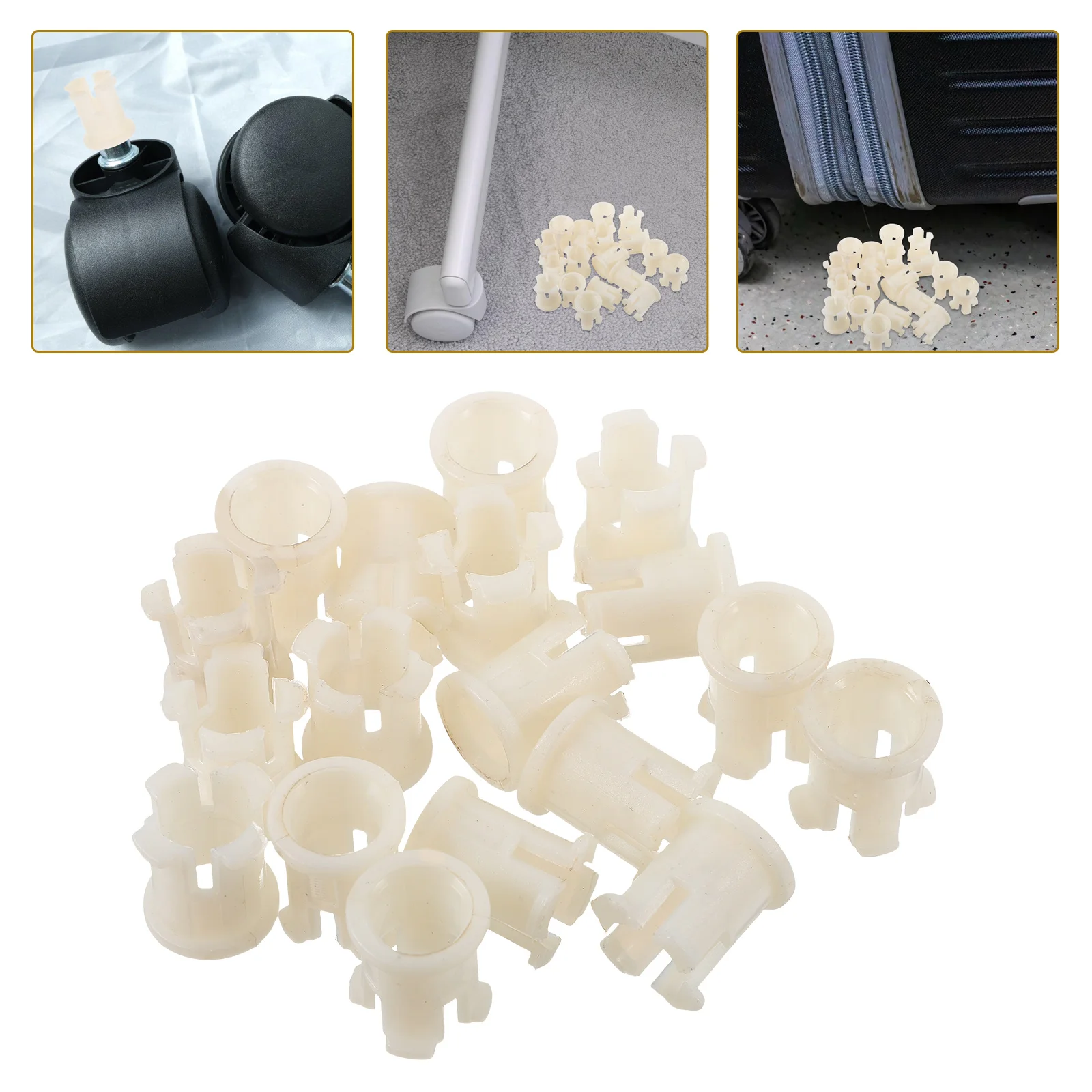 20 Pcs Pole Caster Rubber Cap Mounting for Chair Leg Ring Socket Insert Casters Stem Sleeve Valve