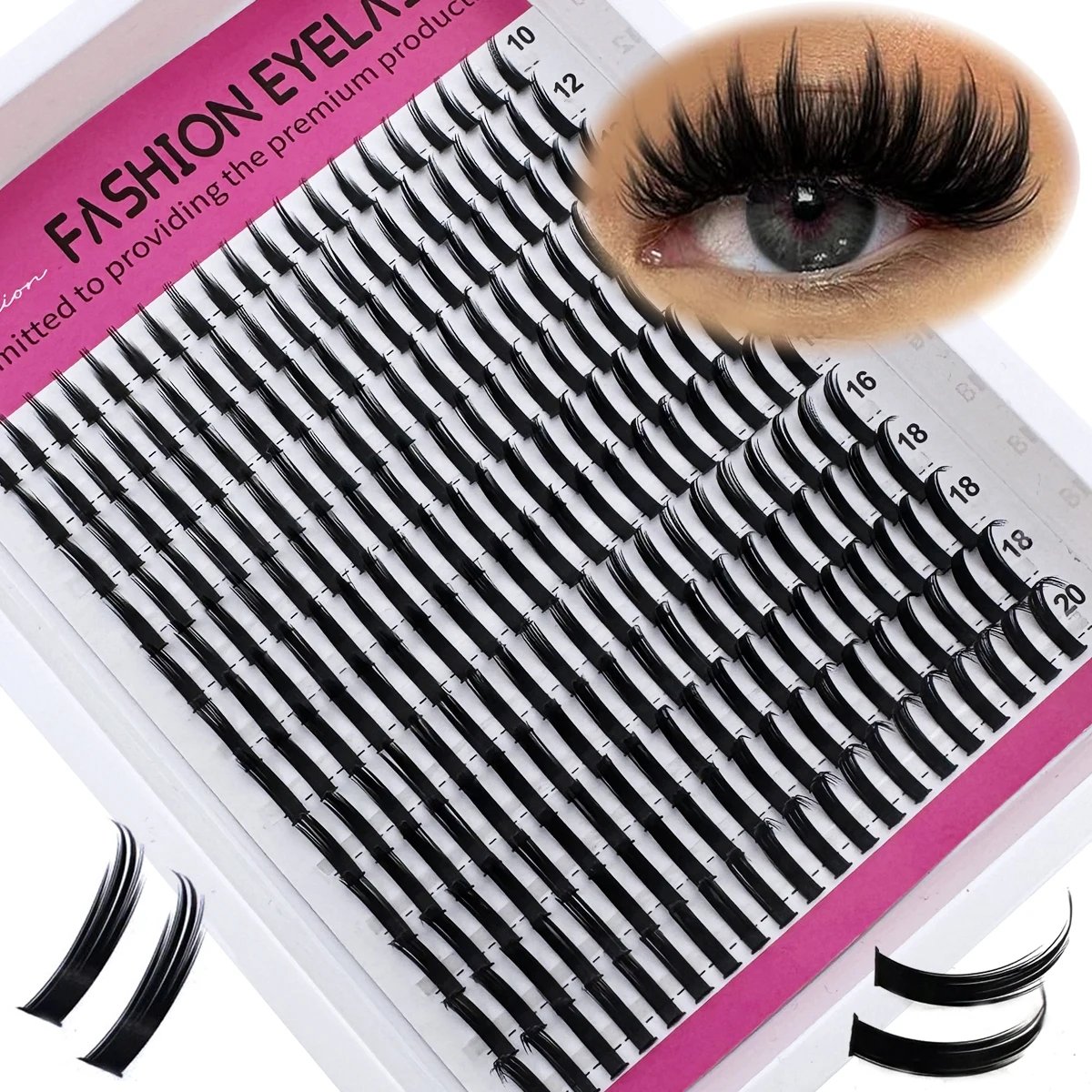UMIRYAO Spikes Lash Clusters Long 10-20mm Lash Spikes Eyelashes D/DD 240pcs Eyelash Clusters Individual Lashes DIY Spiky Lash