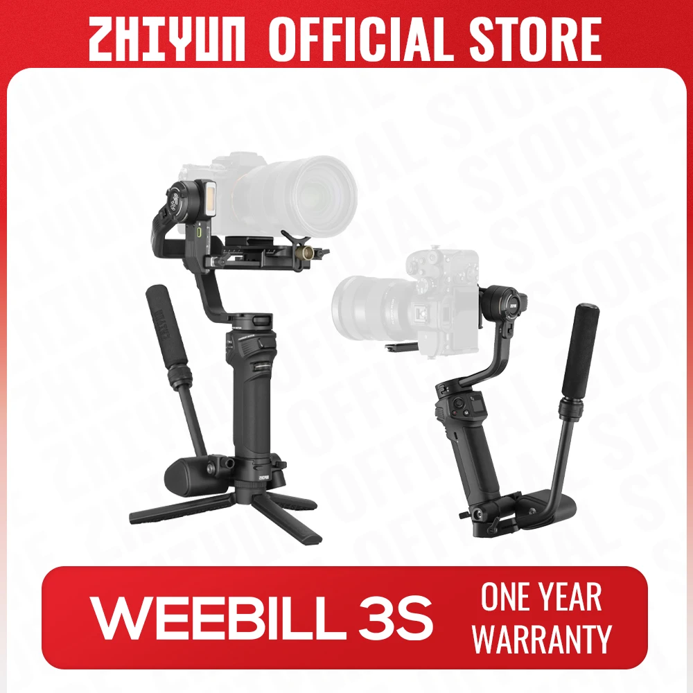 

ZHIYUN Official WEEBILL 3S Handheld Camera Stabilizer 3-Axis Gimbal Bluetooth Shutter Gimbals for DSLR Mirrorless Cameras