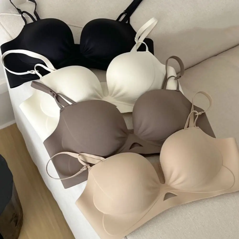 حمالة صدر حلوة مجوفة بطيات عميقة على شكل حرف V ملابس داخلية مضادة للترهل للنساء ملابس داخلية رفيعة بدون خياطة للفتيات #2
