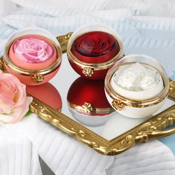 Preserved Eternal Rose Rotating Gift Box Jewelry Box for Valentine's Day Mother's Day Anniversary-Red