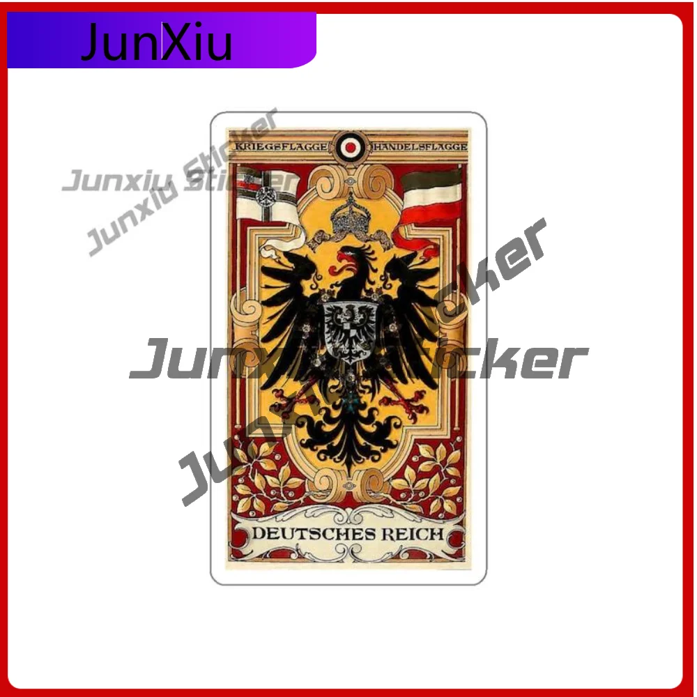 

German Empire Eagle with Flags...Die-Cut Stickers High Quality Car Sticker For Laptop Fridge Sun Protection Decoration Auto
