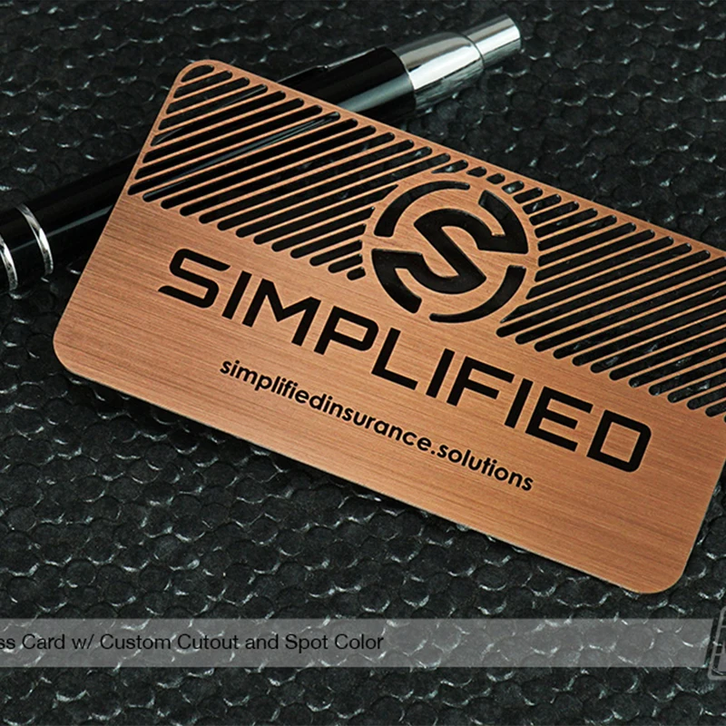 스테인레스 스틸 명함 금속 카드 레드 브론즈 중공 카드 디자인 및 생산