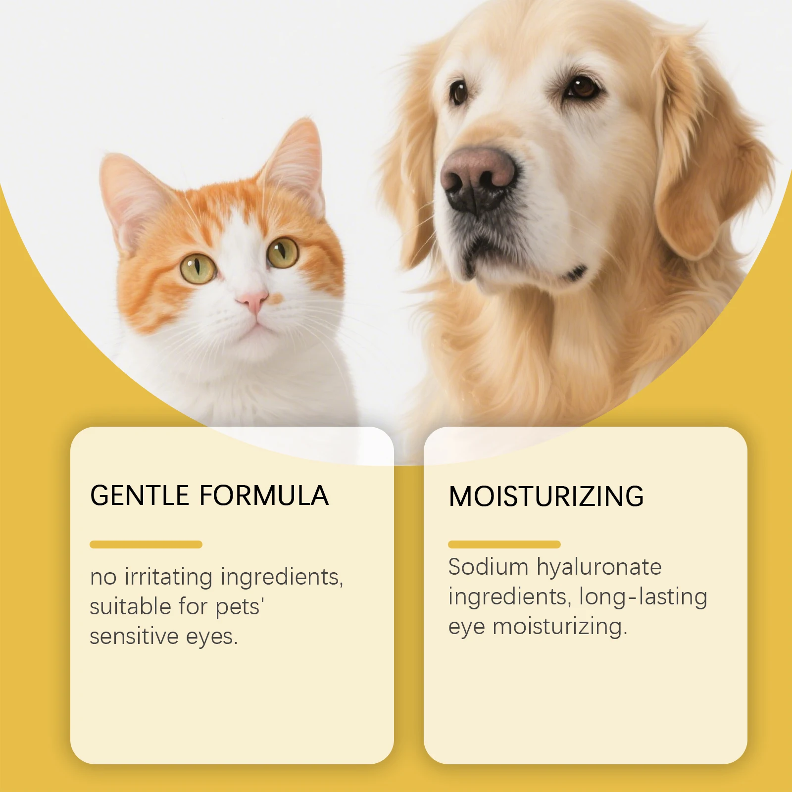 Pet eye drops for pets, cats and dogs, general daily gentle cleansing of tear marks and secretions care drops