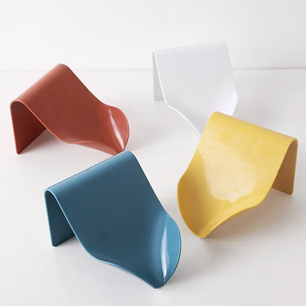 New Creative Soap Dish Self Adhesive Wall Mounted Soap Rack Multifunctional Bathroom Supplies Solid Drain Soap Holders