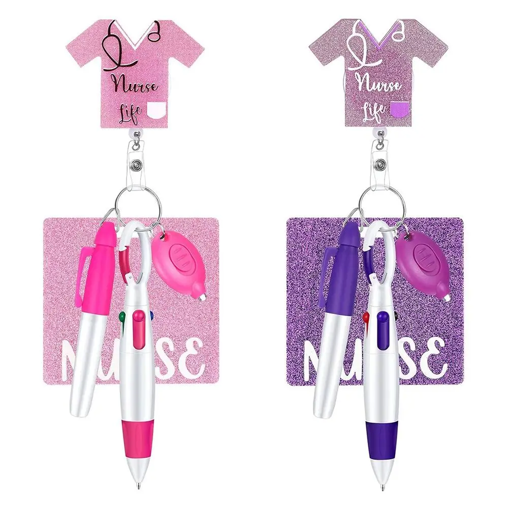 Fashion Retractable Nurse Pen Pack Lanyard Portable Nurse Badge Clip Keychain ID Badge Reels