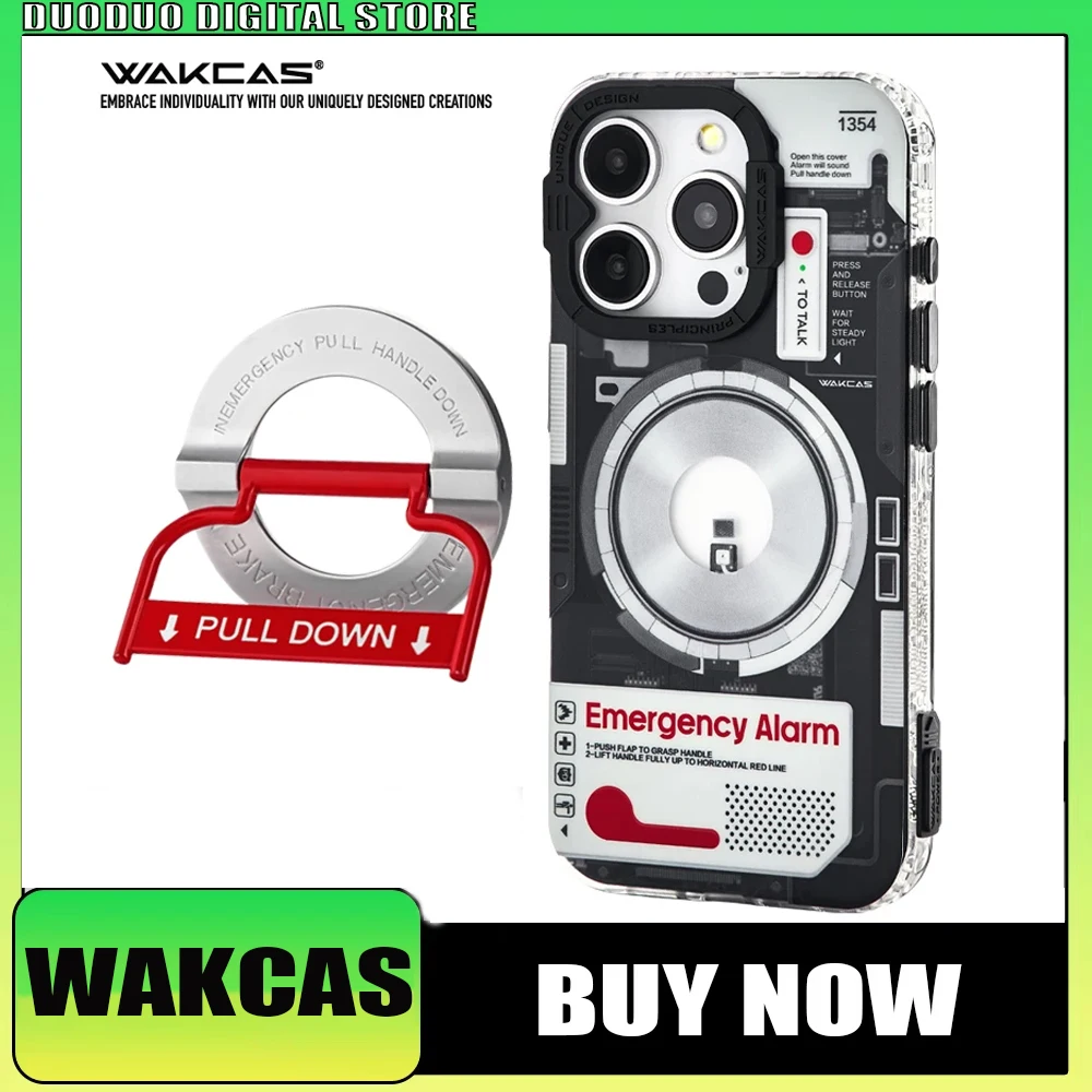 

Wakcas Matte Mobile Phone Case For Iphone 16 15 14pro Max Drop-resistant Mechanical Wind Protective Magnetic Suction Gifts