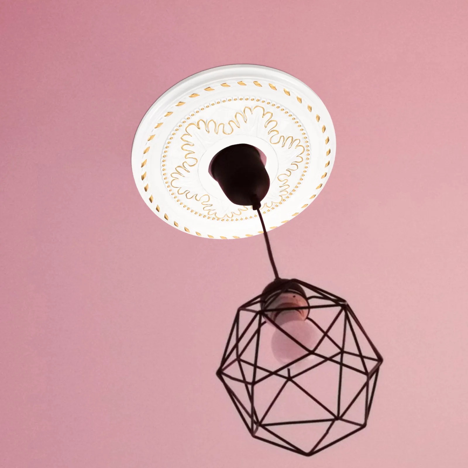 French Style Ceiling Medallion Round Decorative Light Fixture Medallion Ring for Chandeliers Ceiling Fans Home Office Business