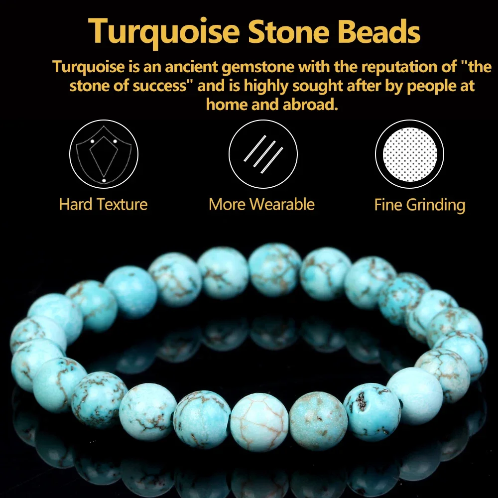 8mm Natural Stone Matte Beaded Bracelet Set For Men Women Semi-Precious Gemstone Beads Bracelets Matte HowliteStone