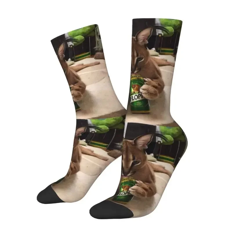 Fashion Big Floppa Meme Socks Women Men Warm 3D Printed Funny Caracal Cat Basketball Sports Socks