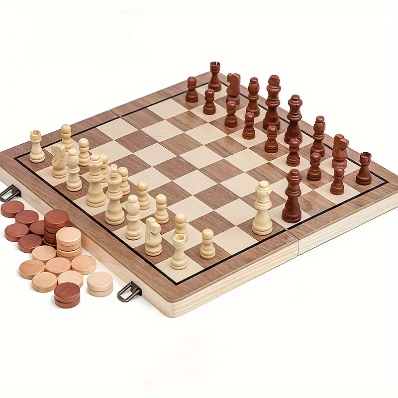 Board Games, Family Classic Chess, Folding Board, Wooden Chess, Christmas, Birthday, New Year Gifts, Chess, Family Gathering Gam