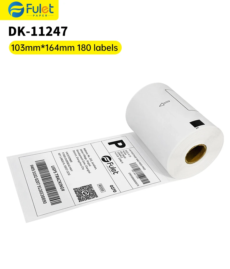 Compatible Brother DK-11247 Large Shipping Labels, Black on White, 180 Labels, 103.6mm x 164.3mm(Without label holder/cartridge)