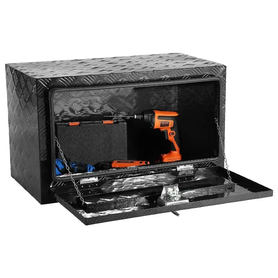 صندوق أدوات شاحنة ألومنيوم تحت الجسم من VEVOR مقاس 30 بوصة × 14 بوصة × 40.64 سم لتخزين أدوات المقطورة RV