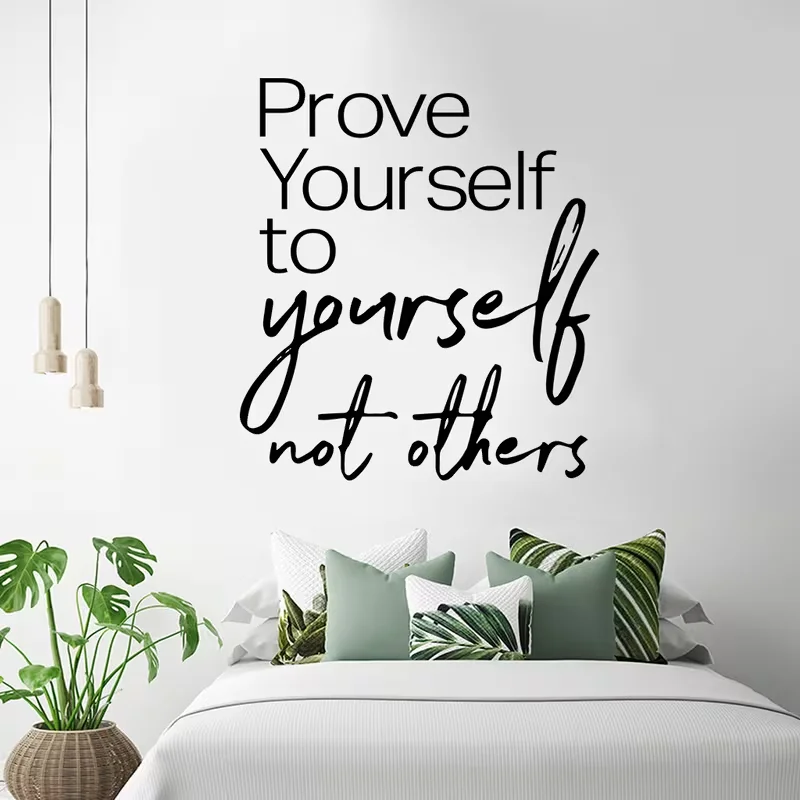 A Collection of Decorative Stickers Featuring Artistic Motivational Slogans, Made from Self-Adhesive And Removable PVC Material,