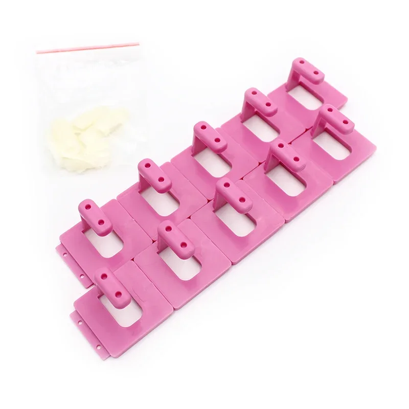 10Pcs Detachable Practice Display Stand Holder & 10Pcs False Nail Tips Manicure Nail Art Tool Set