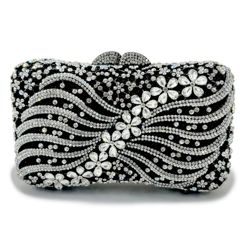 Boutique Women Crystal Clutch Evening Bags Wedding Party Rhinestones Handbags Ladies Gala Dinner Gold Purses