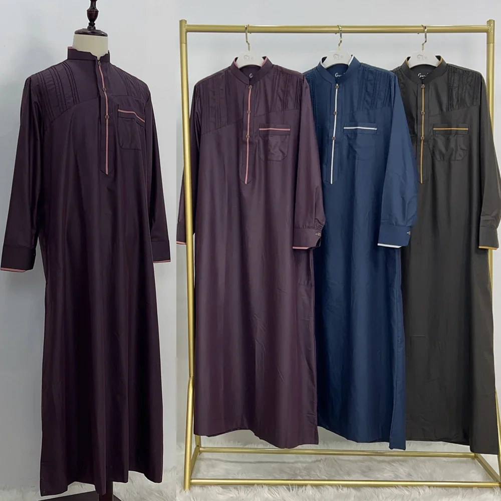 2025 Eid Traditional Men Boubou Jalabiya Jubbah Muslim Jubba Thobe Morocco Thobes Islam Clothing Ramadan Robe Abaya Dress Kaftan