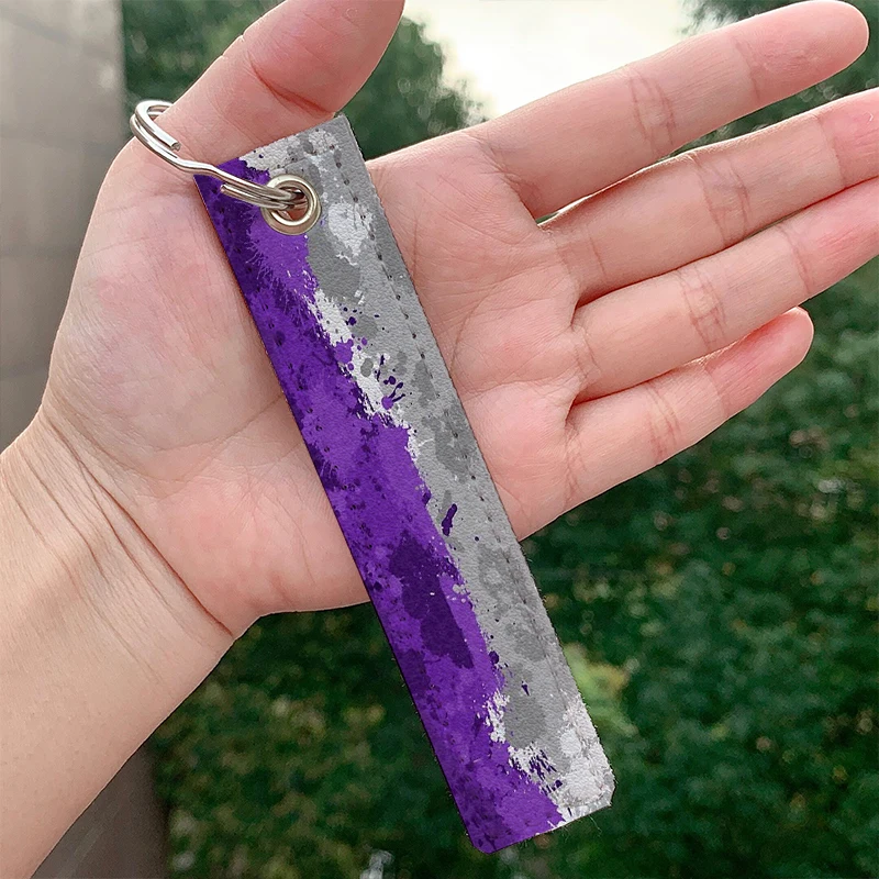 Fashion Non Binary Paint Splatter Flag Key chain Strap Key ring Hanging Holder Bag Car Wallet Trinket Key chain Hanging Bag