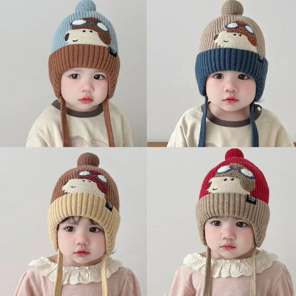 

New Cute Cartoon Children Hat Cold Proof Thickned Ear Protection Hat Windproof Warm Knitted Hat Children