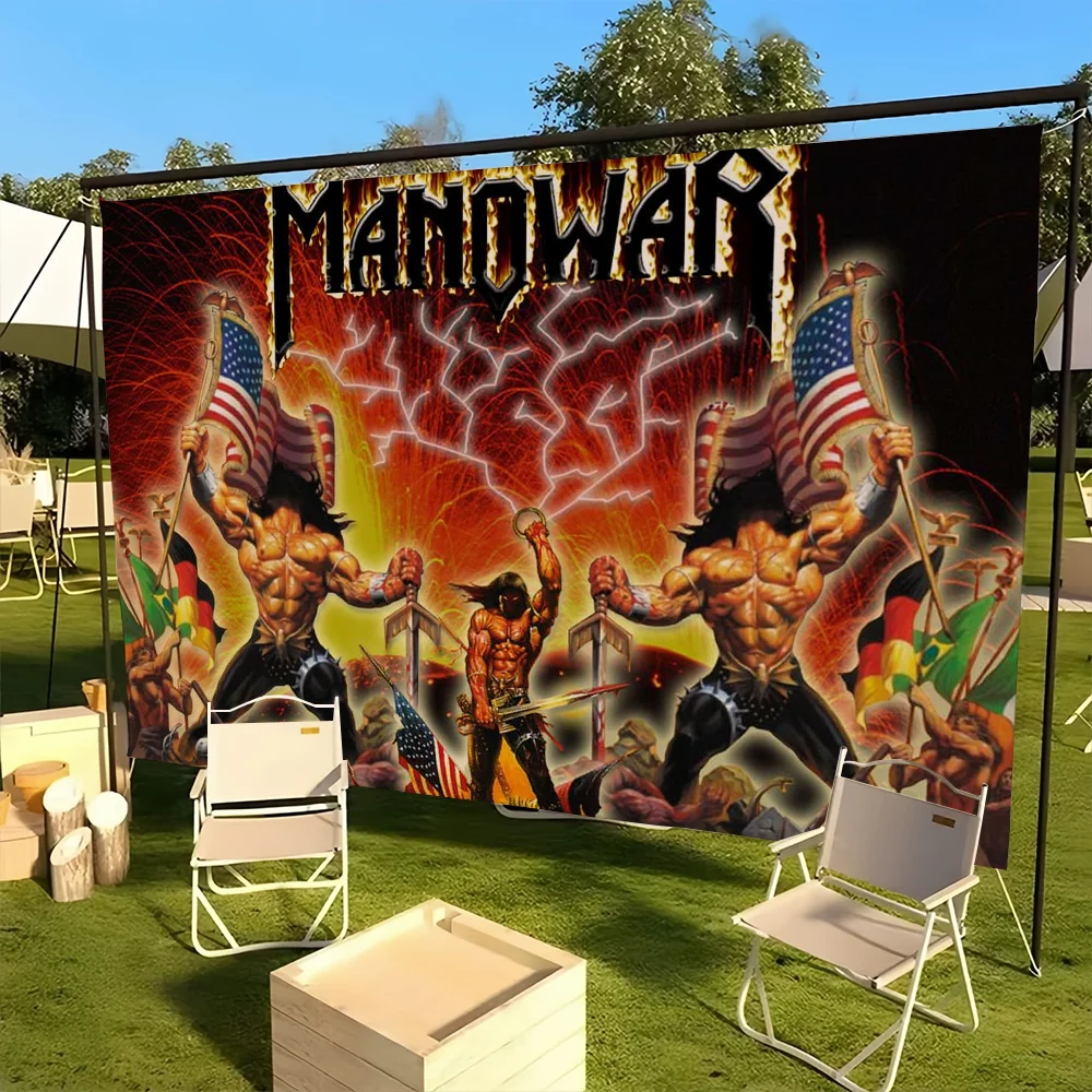 American Metal Band  Flag For Art Science Fiction Room Home Decor Manowars Wall Hanging Home Decor Banner