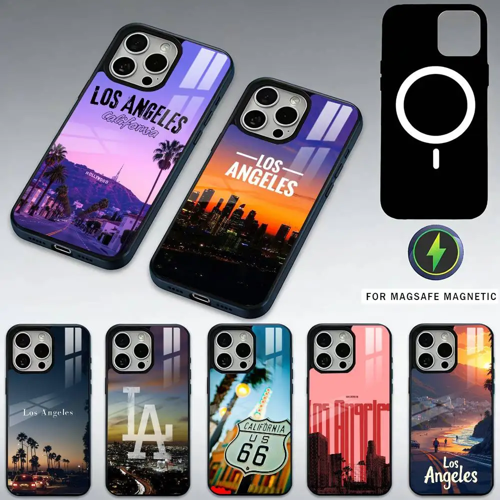 

Scenery Travel Los Angeles California Phone Case For iPhone17,16,15,14,13,12Plus,Pro Max Magnetic For Magsafe Wireless Charging