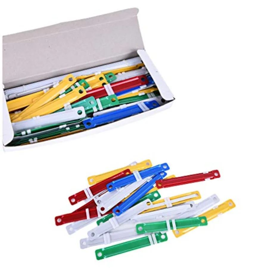

Plastic Paper Fastener File Fasteners for Office School, 3.15" 80mm Between 2 Holes, Box of 50 Complete Sets