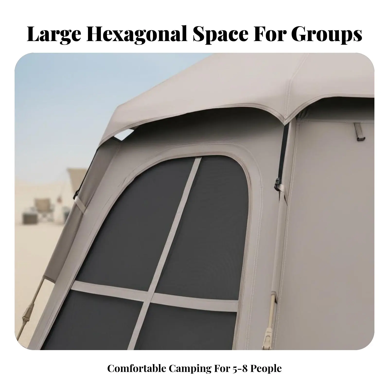 

Outdoor Hexagonal Tent, Black Glue Protection, Spacious Design, Automatic Quick Setup, Ventilated, Waterproof Shelter