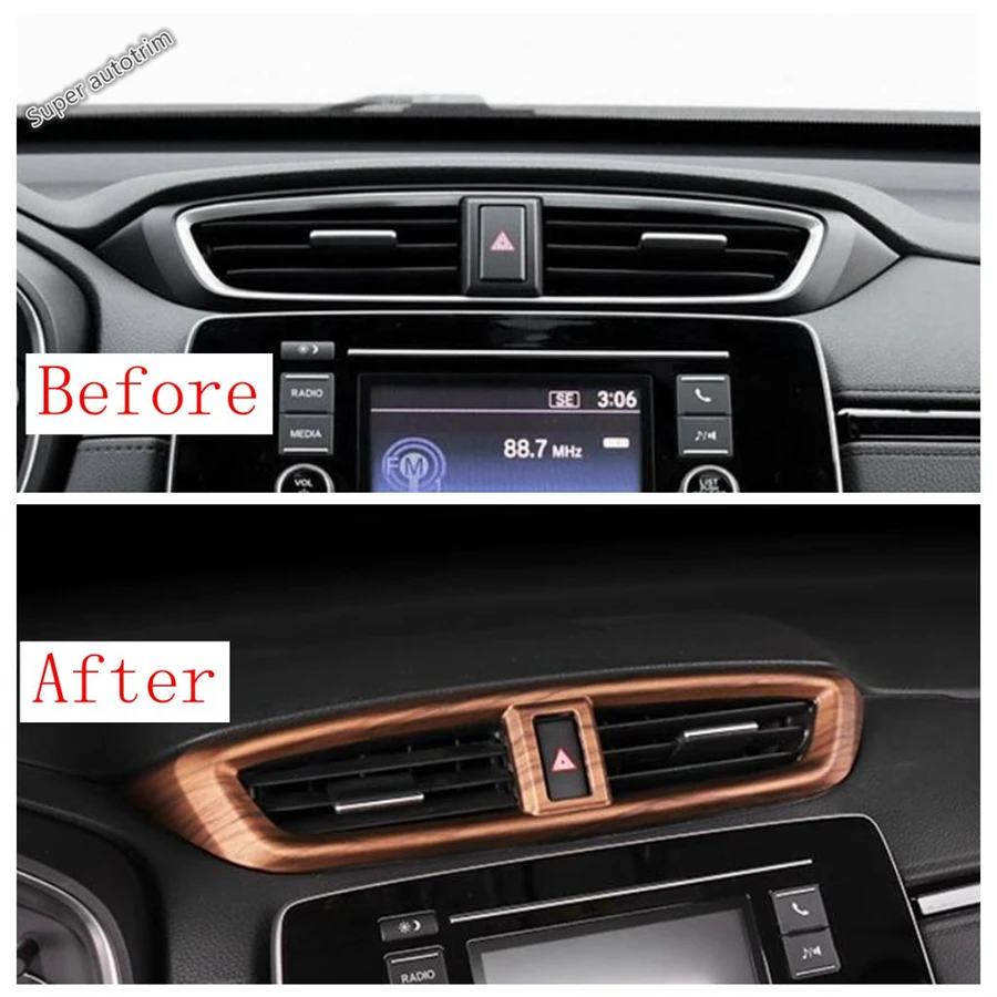 Central Control AC Air Conditioning Panel / Door Speaker / Steering Wheel Cover Trim Accessories For Honda CR-V CRV 2017 - 2022