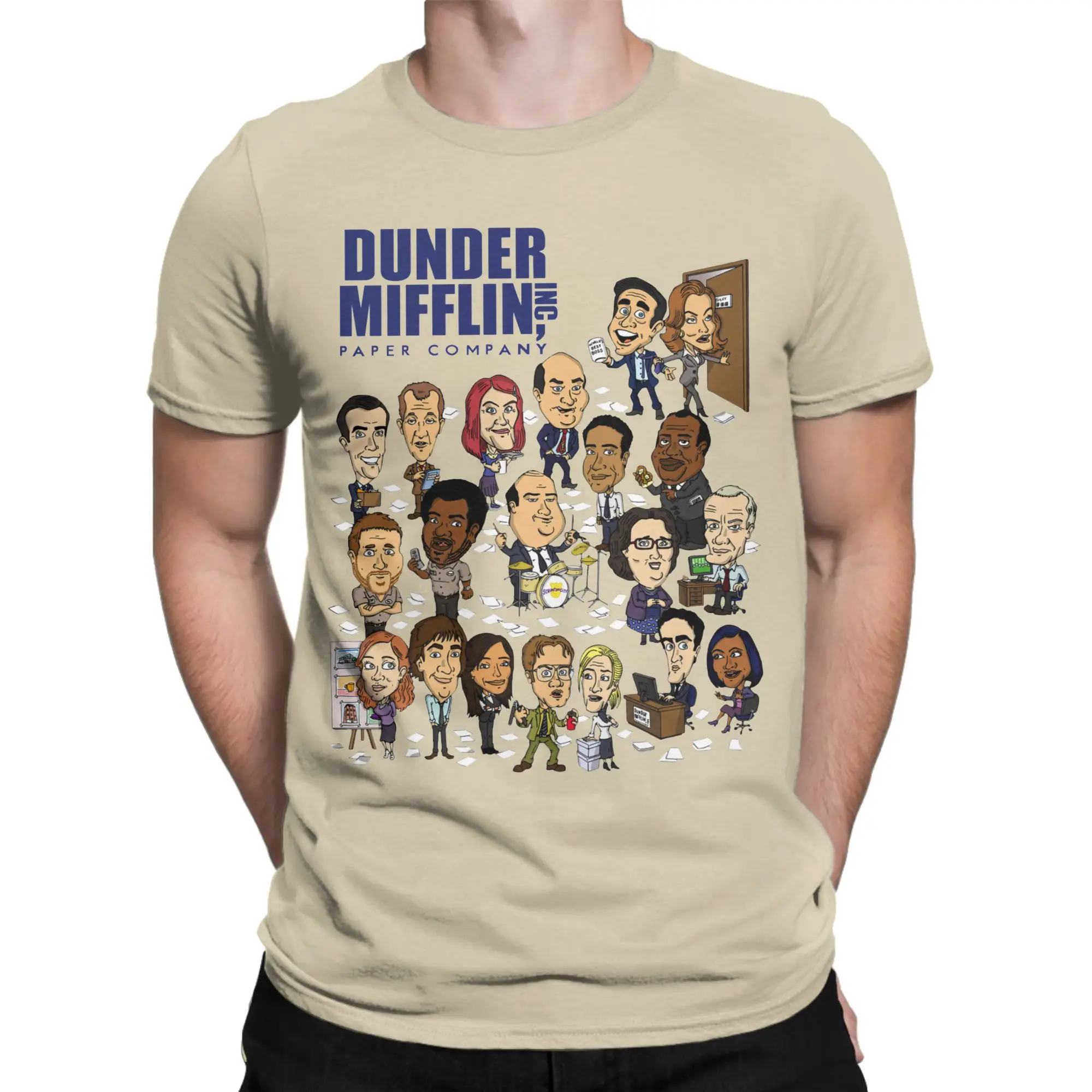 Men Women Dunder Mifflin Paper Company T Shirt The Office 100% Cotton Tops Hipster Short Sleeve Round Neck Tee Shirt