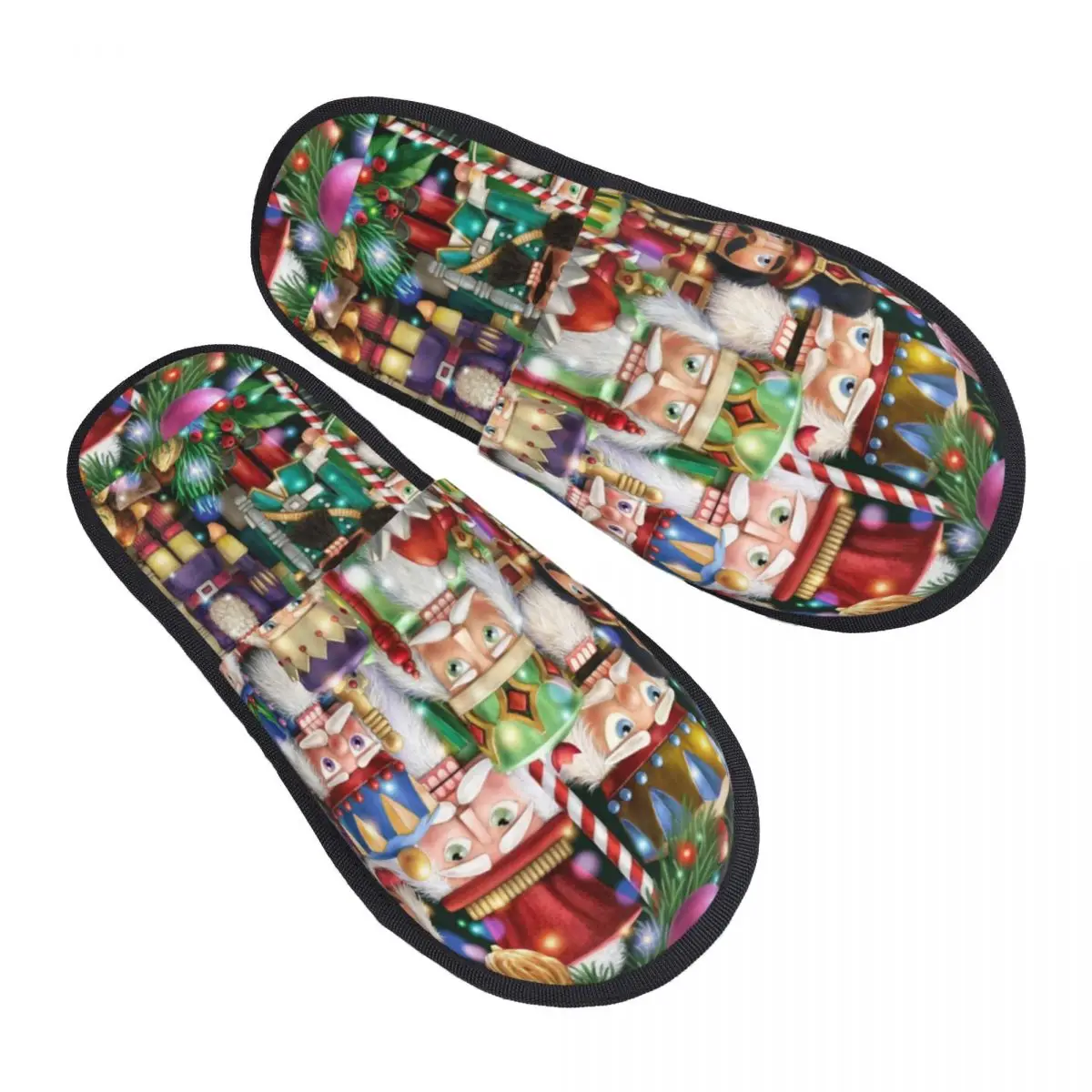 

Festival Of Nutcrackers House Slippers Women Cozy Memory Foam Christmas Slip On Bedroom Slipper Shoes