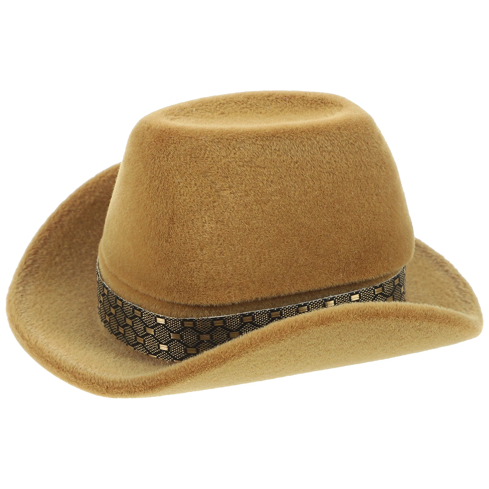 

Flocked Flip Cowboy Hat Necklace Storage Jewelry Box Holder Small Ring Cowboy Hat Shape Ring Box Boxes Wedding Gift Container