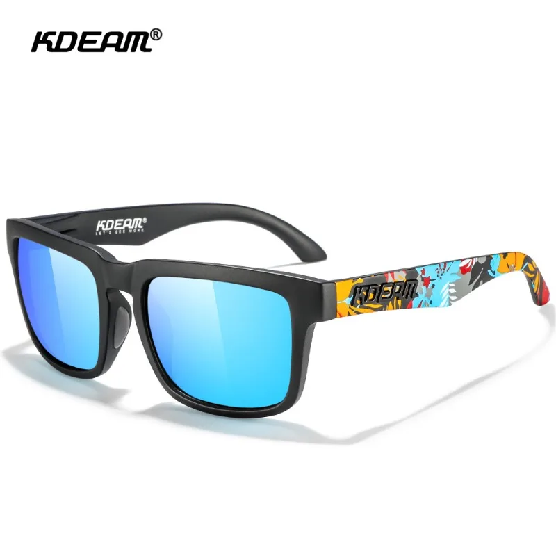

KDEAM Men's Polarized Sunglasses Fishing Driving Lifestyles Women Sun Glasses Hot Stamping Process Plant Petals Square with Box