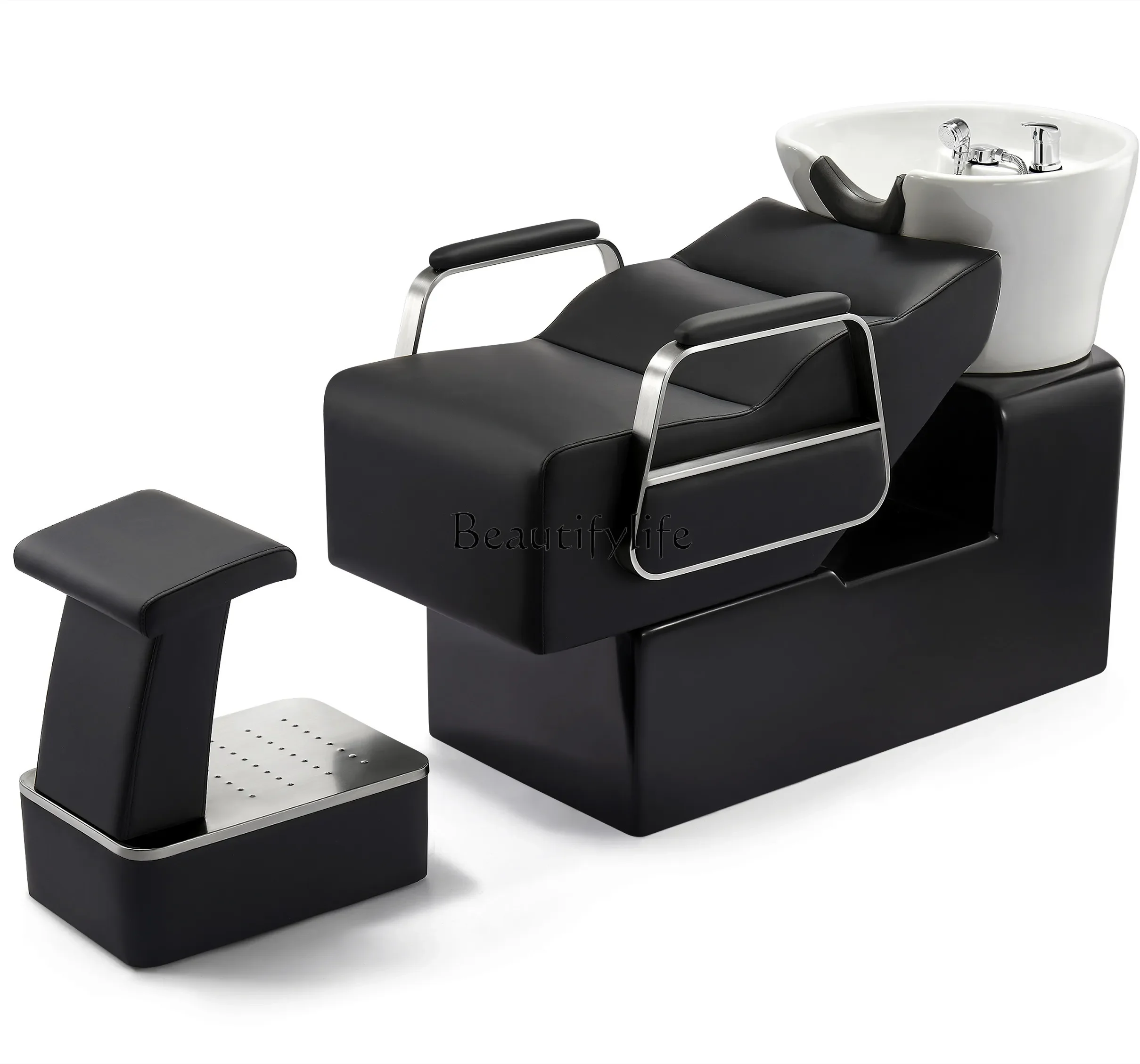 06Sitting Hair Salon Flushing Bed High-End Fashion Simple Lying Half Shampoo Chair