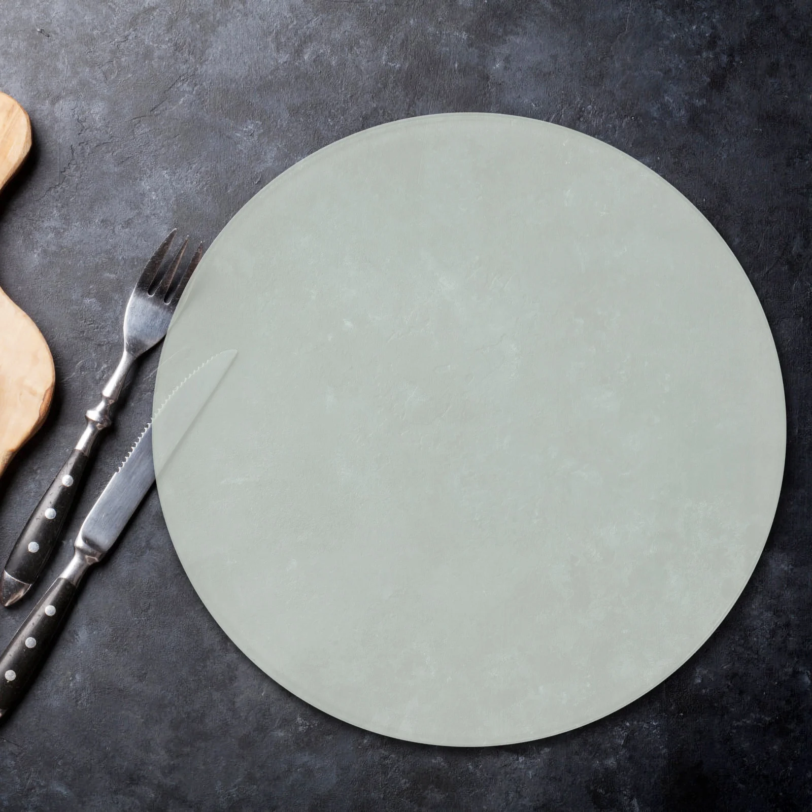 

Tempered Glass Cutting Board Round Kitchen Counter Chopping Board for Vegetables Fruits Meat Prep Nonslip Reusable Household