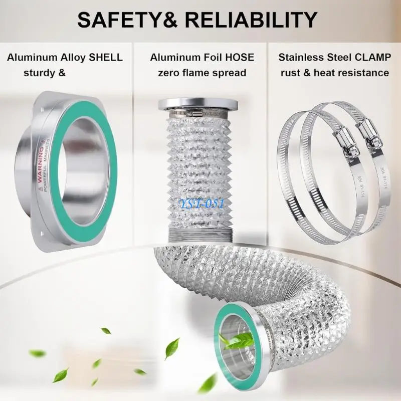 

E15A Dryer Vents Connectors Household Spare Dryer Vents Connectors for Home Repairing Living Room Hotel