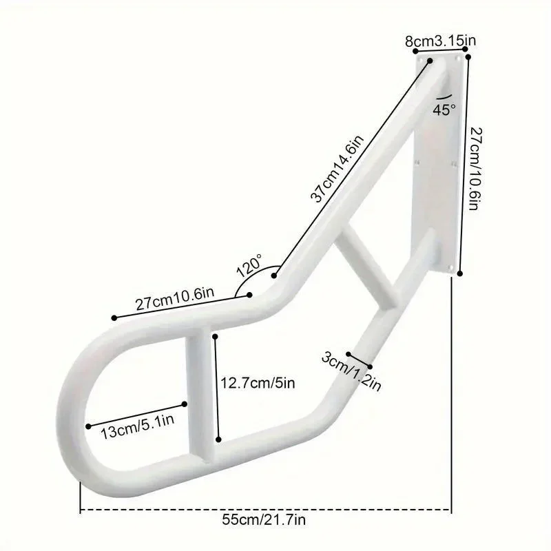 1pc U-shaped Handrail Railing for 1-2 Steps Wall Mount Step Hand Rail Grab Bar